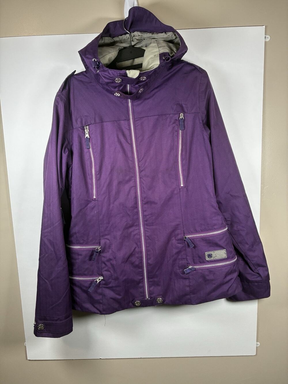 Burton Dryride L Purple Snowboard Jacket Womens Hooded Insulated Ski Gorpcore